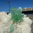 Museum-Grade Green Apophyllite Crystal Cluster on Stilbite Matrix | Rare Indian Zeolite Specimen from Maharashtra | Terminated Apophyllite Formation - image 7