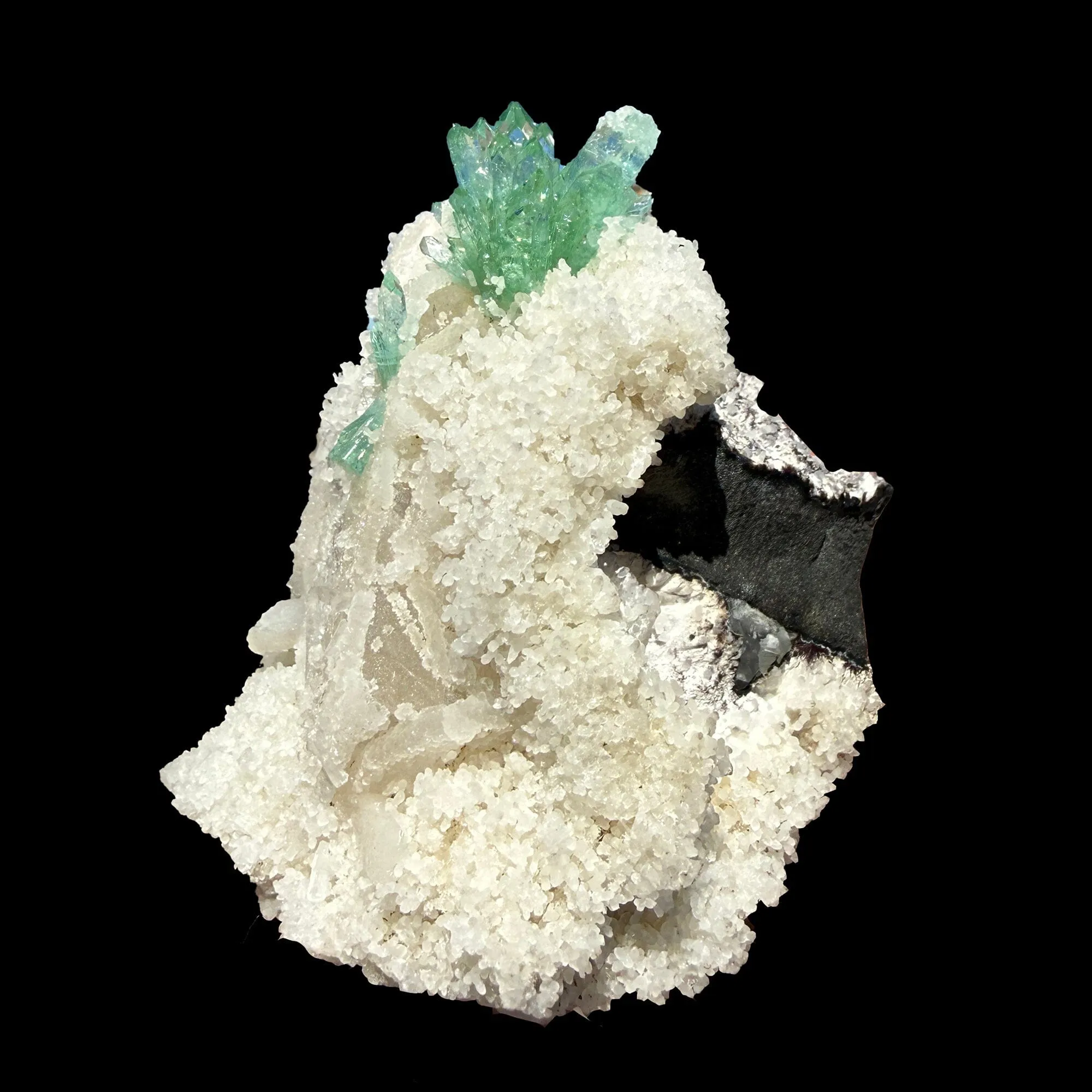 Museum-Grade Green Apophyllite Crystal Cluster on Stilbite Matrix | Rare Indian Zeolite Specimen from Maharashtra | Terminated Apophyllite Formation - image 2