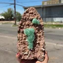 Museum Grade - Green Apophyllite Crystal Clusters on Pink Heulandite – Freestanding Indian Zeolite Crystal from Ahilyanagar - image 2
