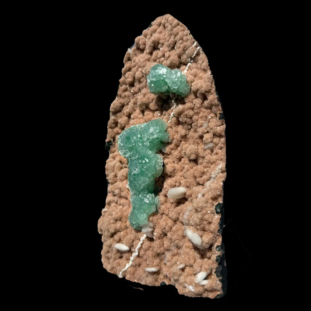 Museum Grade - Green Apophyllite Crystal Clusters on Pink Heulandite – Freestanding Indian Zeolite Crystal from Ahilyanagar - image 5