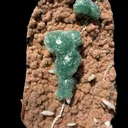 Museum Grade - Green Apophyllite Crystal Clusters on Pink Heulandite – Freestanding Indian Zeolite Crystal from Ahilyanagar - image 6