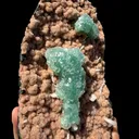 Museum Grade - Green Apophyllite Crystal Clusters on Pink Heulandite – Freestanding Indian Zeolite Crystal from Ahilyanagar - image 8