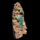 Museum Grade - Green Apophyllite Crystal Clusters on Pink Heulandite – Freestanding Indian Zeolite Crystal from Ahilyanagar - image 4