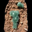 Museum Grade - Green Apophyllite Crystal Clusters on Pink Heulandite – Freestanding Indian Zeolite Crystal from Ahilyanagar - image 3