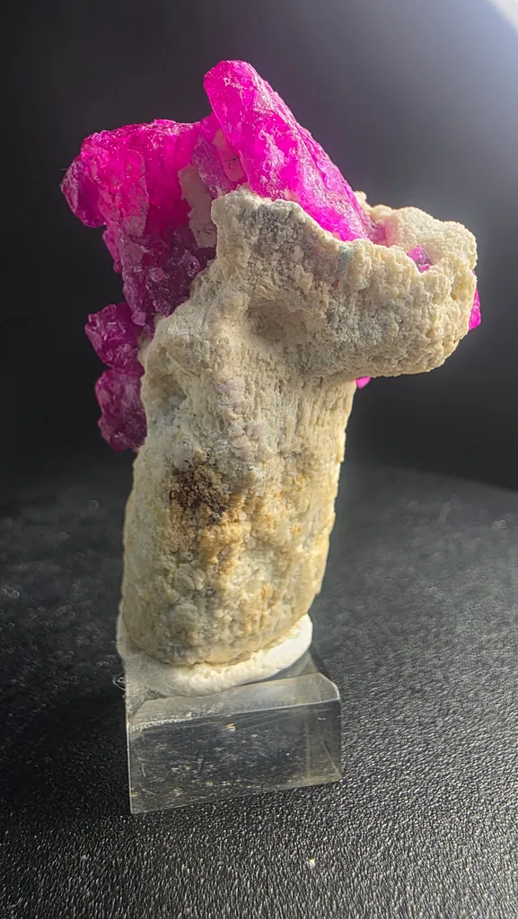 Museum Grade Mogok Ruby Crystals on White Scapolite 5.2cm Burma Myanmar Mineral Specimen - image 8
