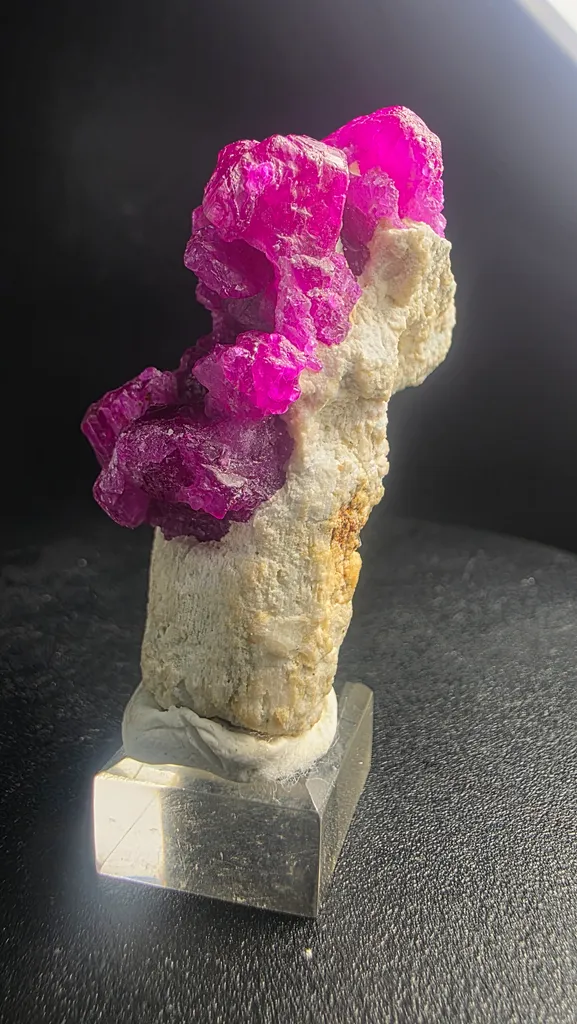 Museum Grade Mogok Ruby Crystals on White Scapolite 5.2cm Burma Myanmar Mineral Specimen - image 7