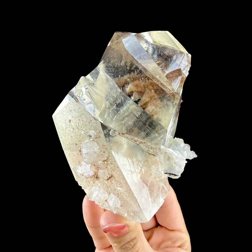 Museum-Grade Optical Calcite with Apophyllite – Rare Jalgaon, India Crystal Specimen | Gemmy Transparent Calcite Formation DKT68 - image 4