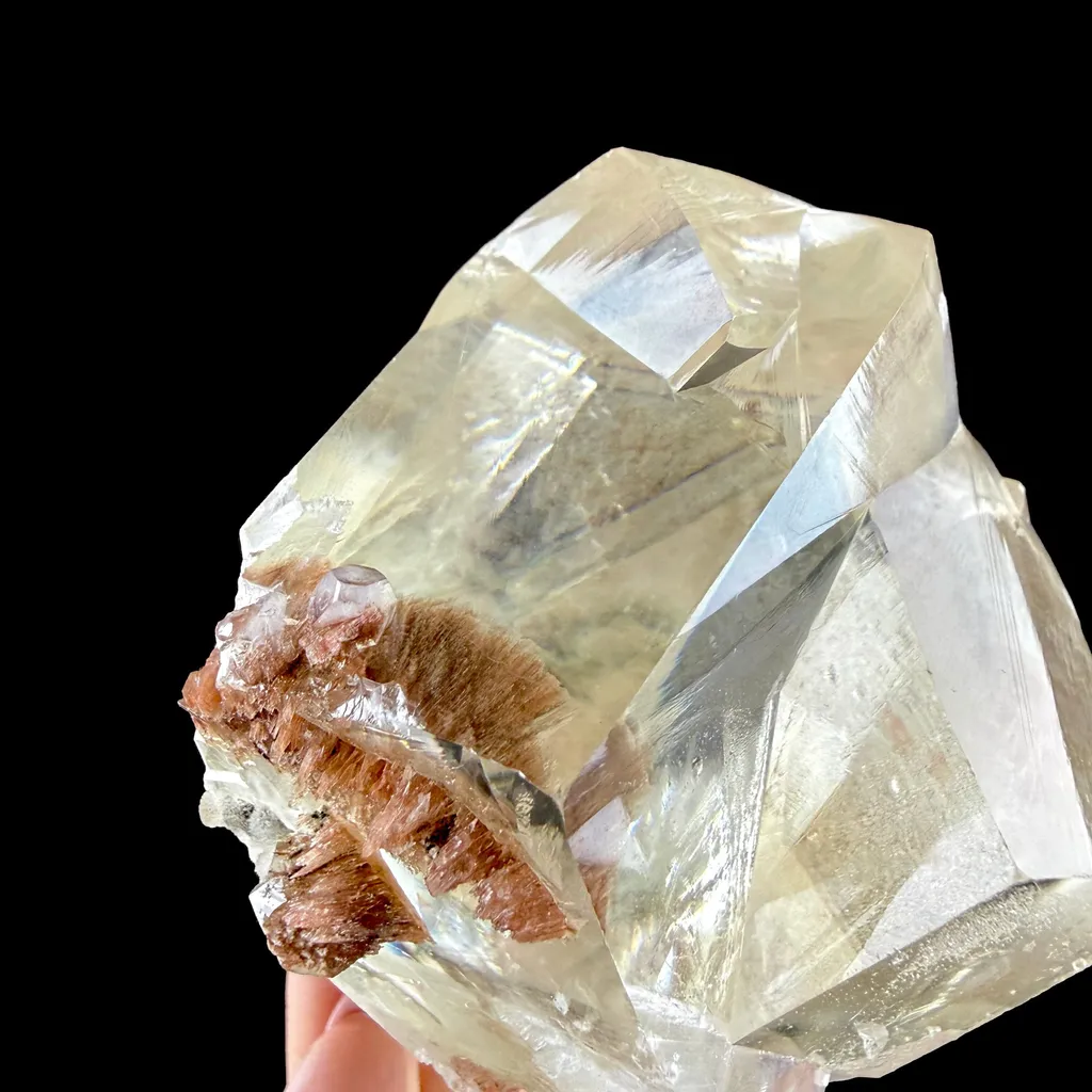 Museum-Grade Optical Calcite with Apophyllite – Rare Jalgaon, India Crystal Specimen | Gemmy Transparent Calcite Formation DKT68 - image 5