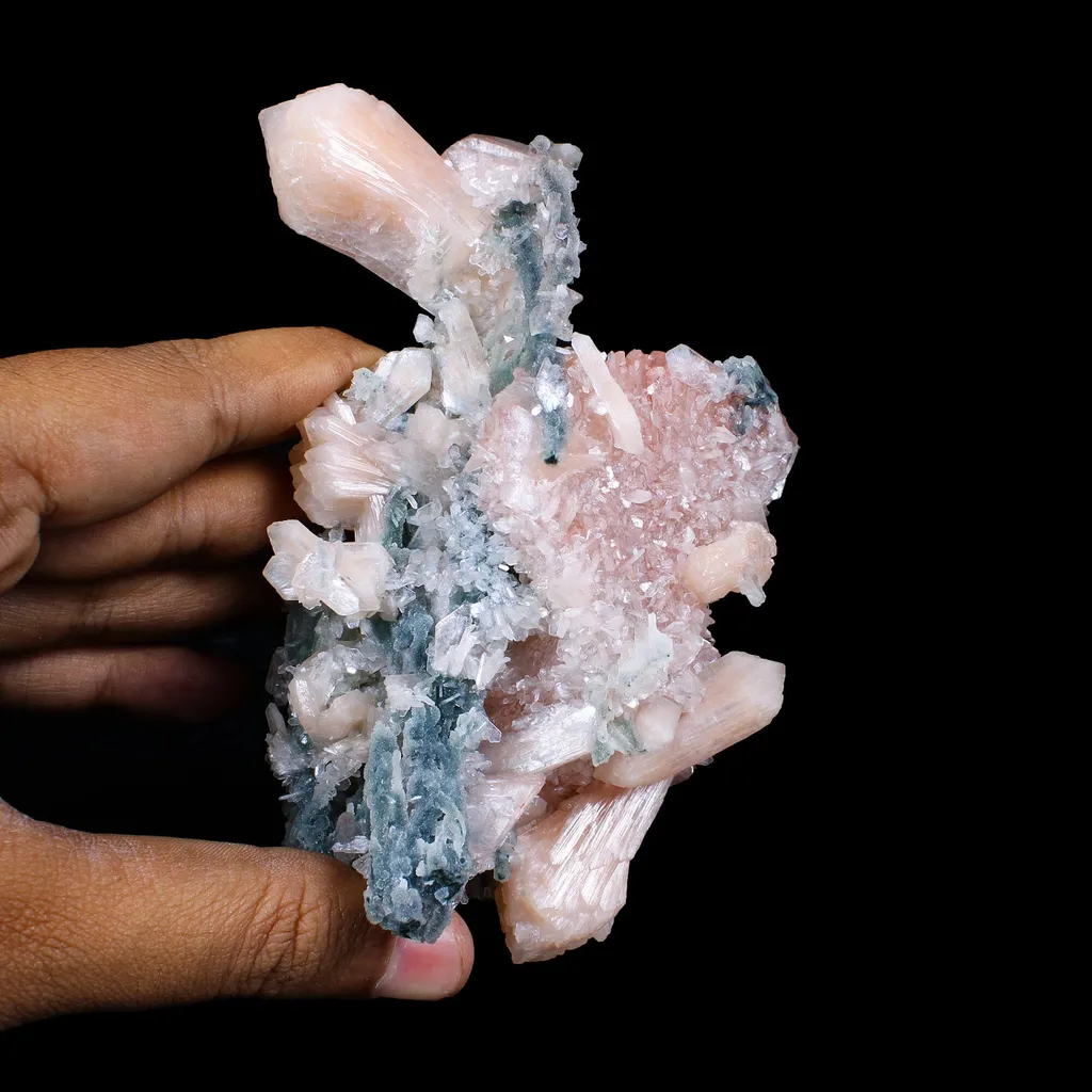Museum Grade - Rare Peach Heulandite with Stilbite & Chalcedony – Natural Indian Zeolite Specimen - image 7