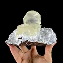 Museum Grade - Yellow Calcite Cluster on Snowy Mordenite Matrix – Indian Mineral Specimen from Chhatrapati Sambhaji Nagar DKT117 - image 5