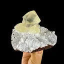 Museum Grade - Yellow Calcite Cluster on Snowy Mordenite Matrix – Indian Mineral Specimen from Chhatrapati Sambhaji Nagar DKT117 - image 4