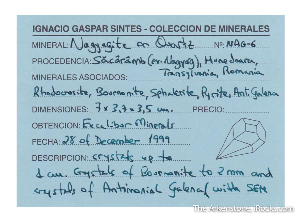 Nagyagite on Quartz - image 8