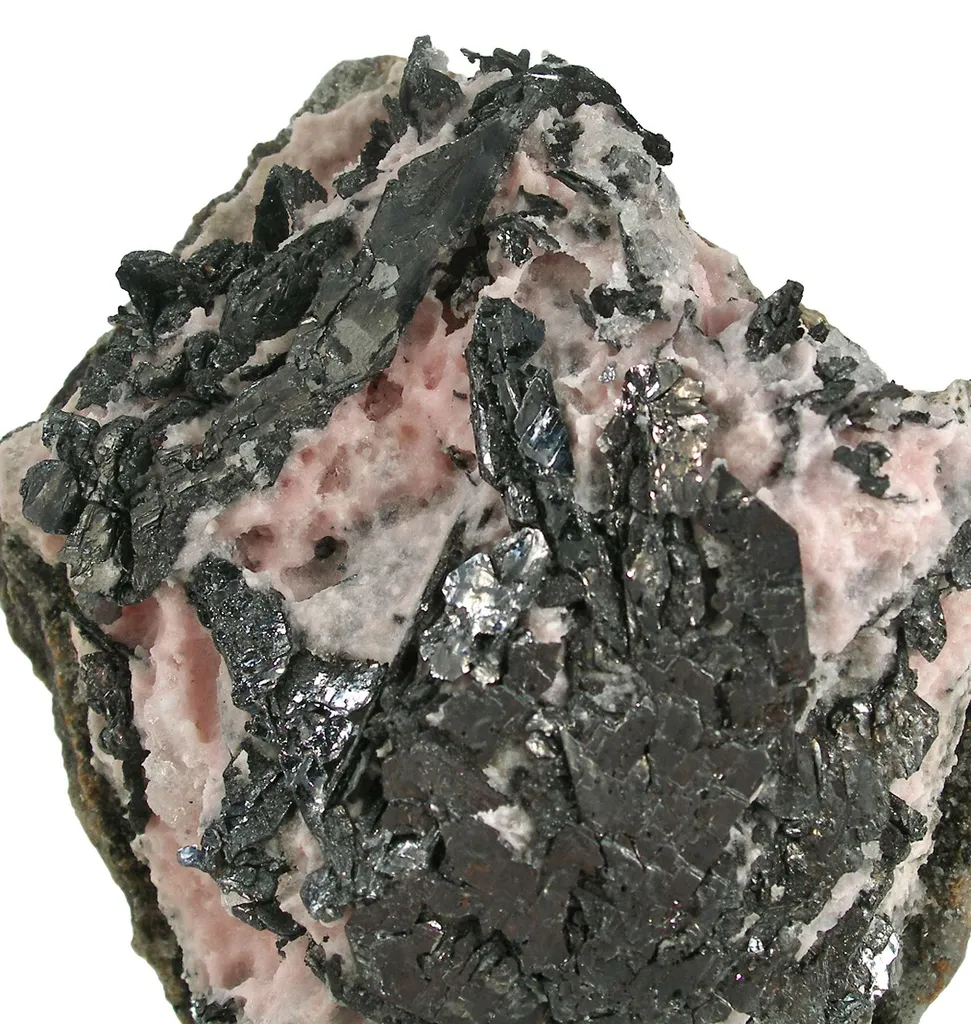 Nagyagite on Rhodochrosite - image 2