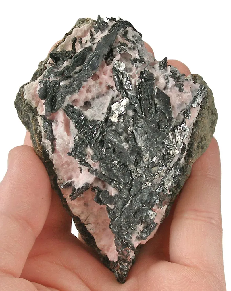 Nagyagite on Rhodochrosite image