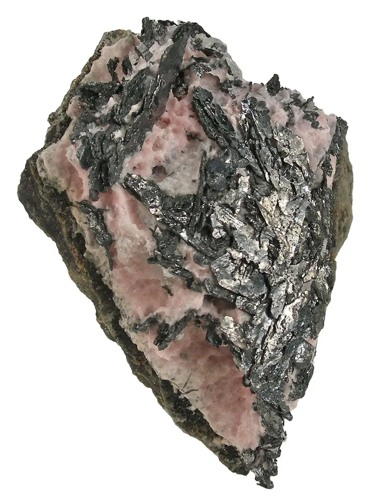 Nagyagite on Rhodochrosite - image 4