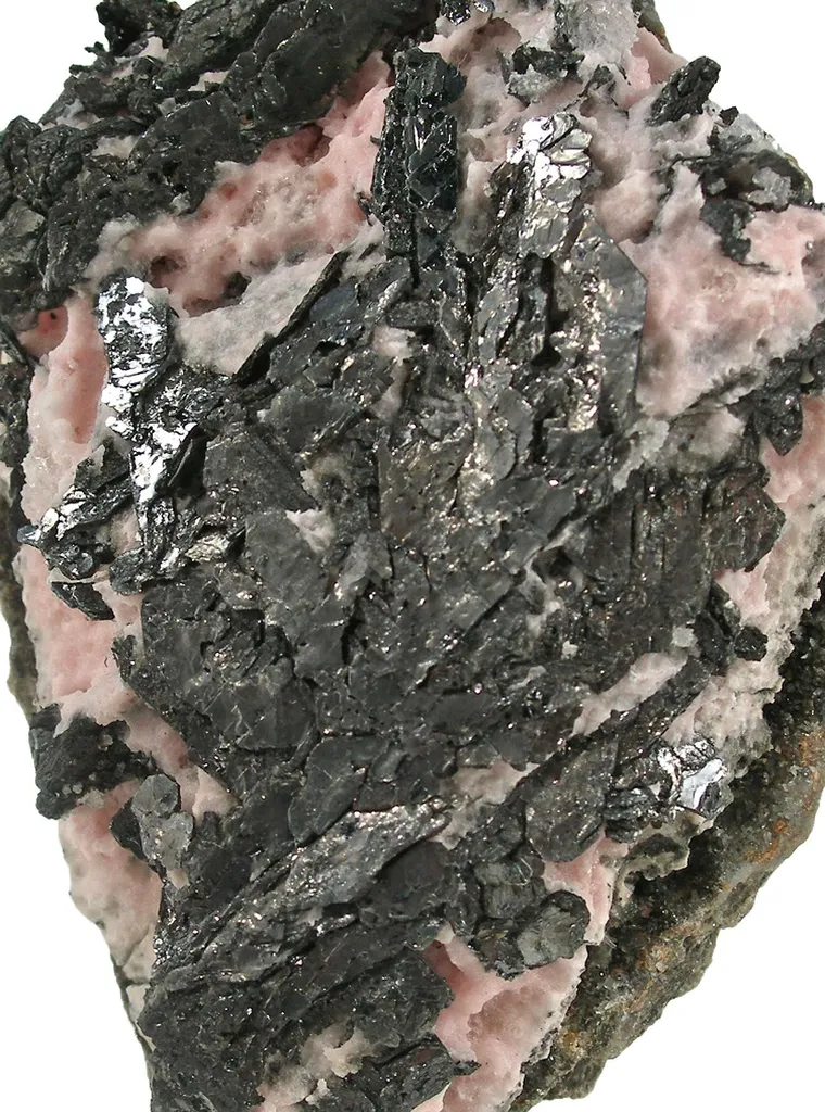 Nagyagite on Rhodochrosite - image 3