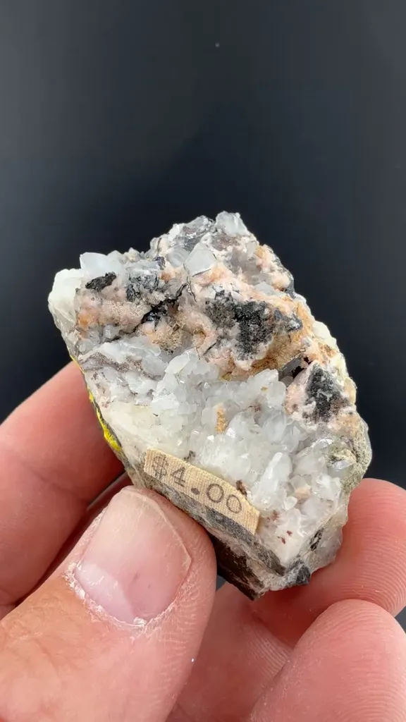 Nagyagite with Quartz, Rhodochrosite image
