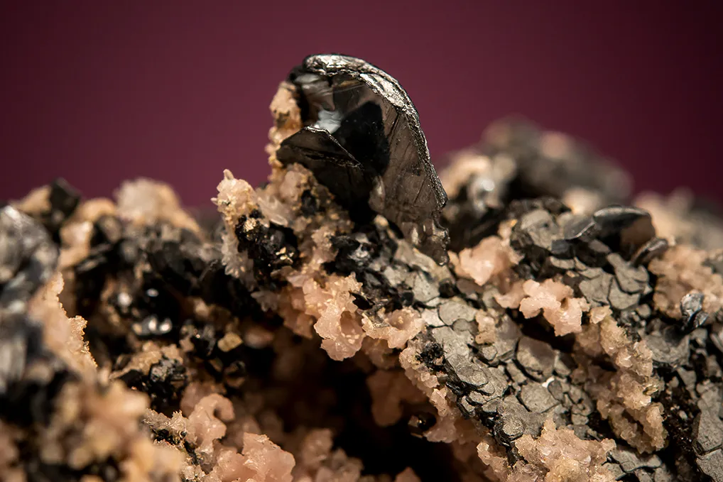 NAGYÁGITE with Rhodochrosite - image 2