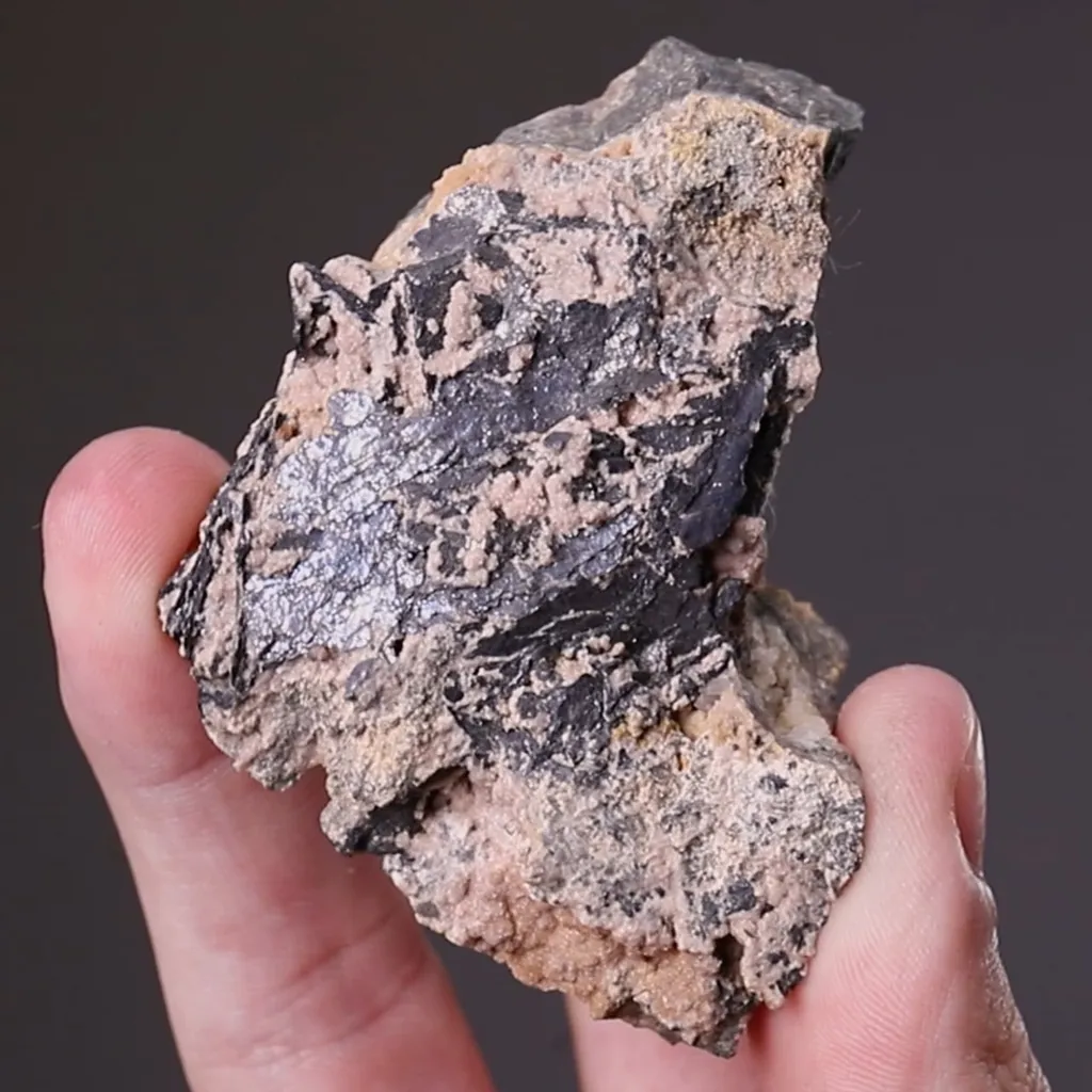 Nagyagite with Rhodochrosite image