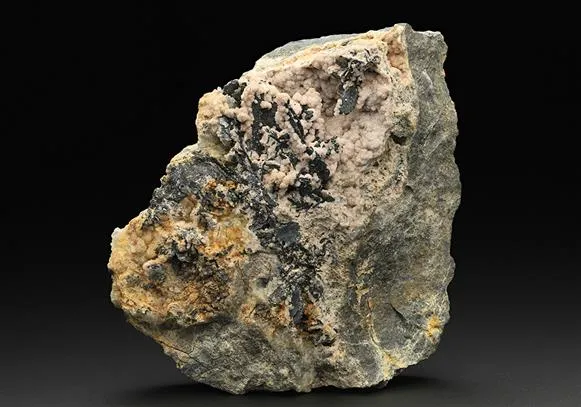 Nagyagite with Rhodochrosite image