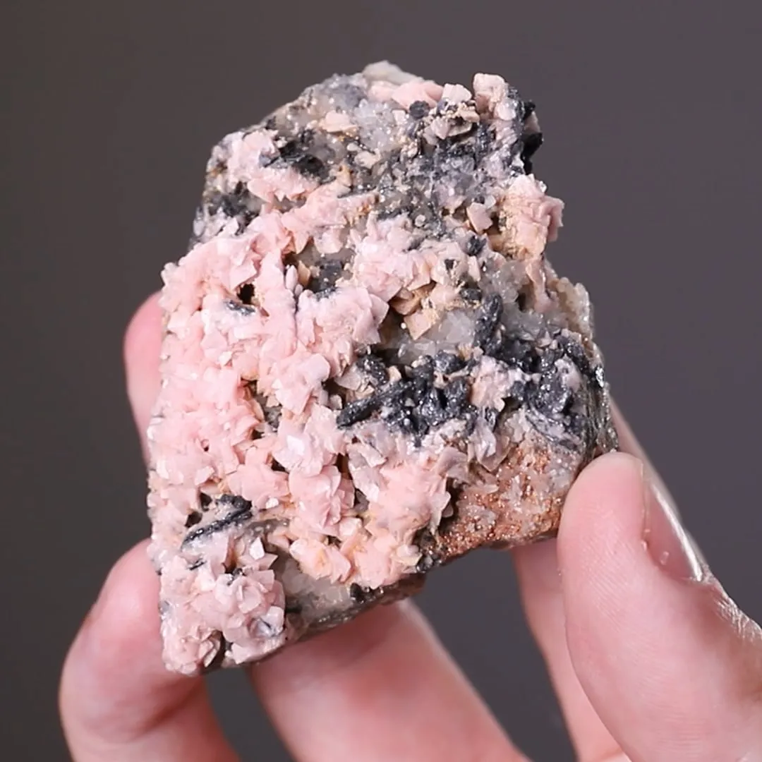 NAGYÁGITE with Rhodochrosite on Quartz - image 2