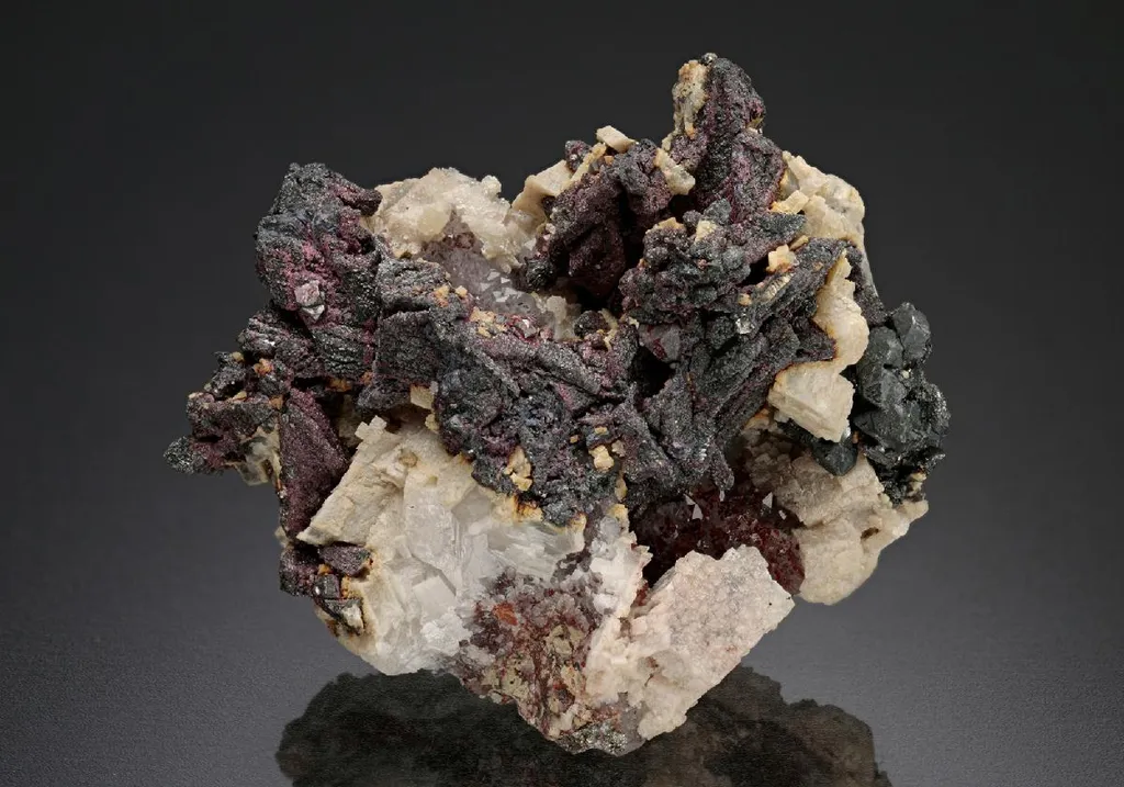 NATIVE Bismuth with Skutterudite Safflorite, Erythrite and Quartz image