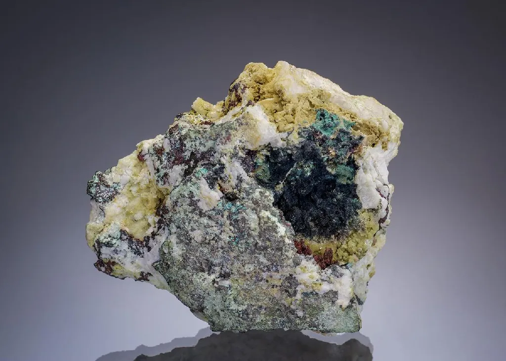 NATIVE Copper, Cuprite with PHILIPSBORNITE and Mimetite image