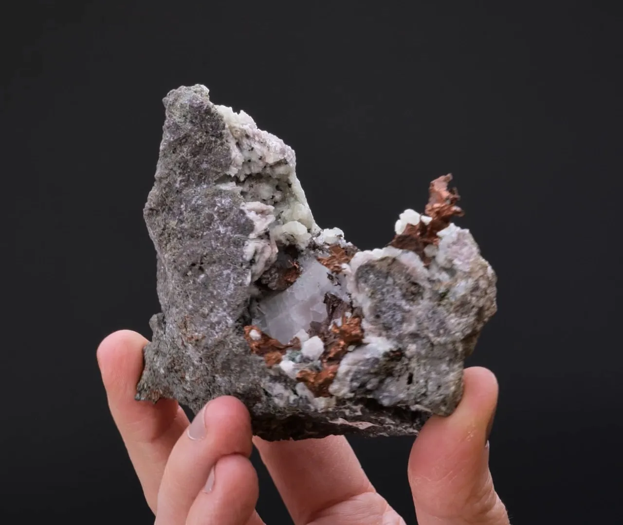 NATIVE Copper with NATIVE Silver on Prehnite - image 2