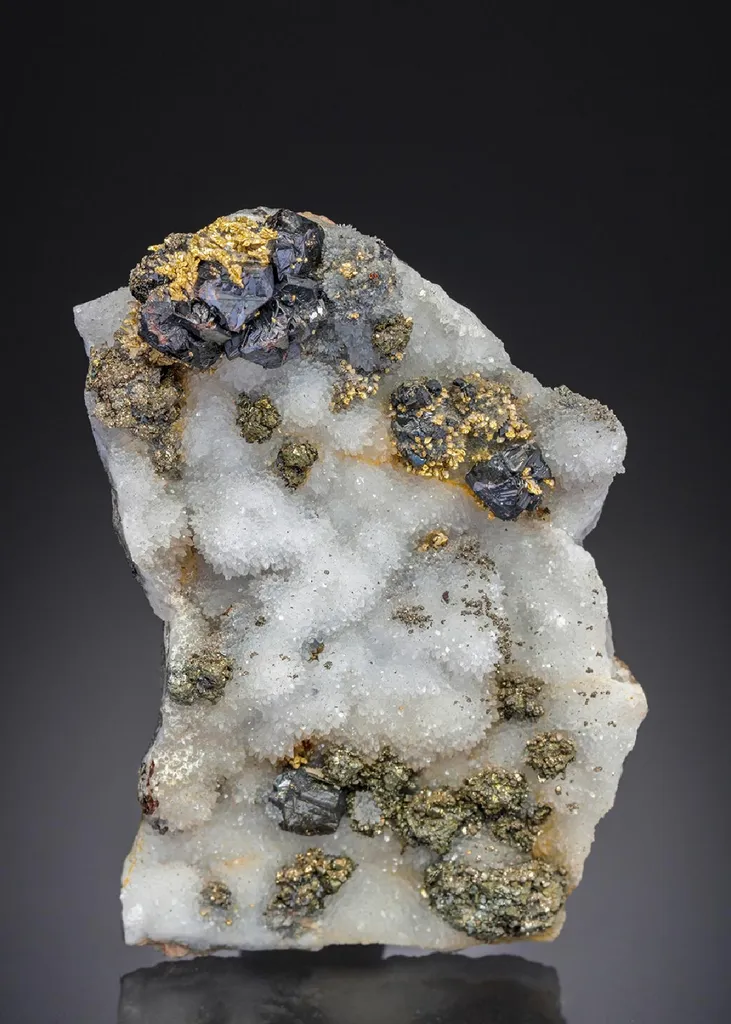 NATIVE Gold with Sphalerite Pyrite and Chalcopyrite image