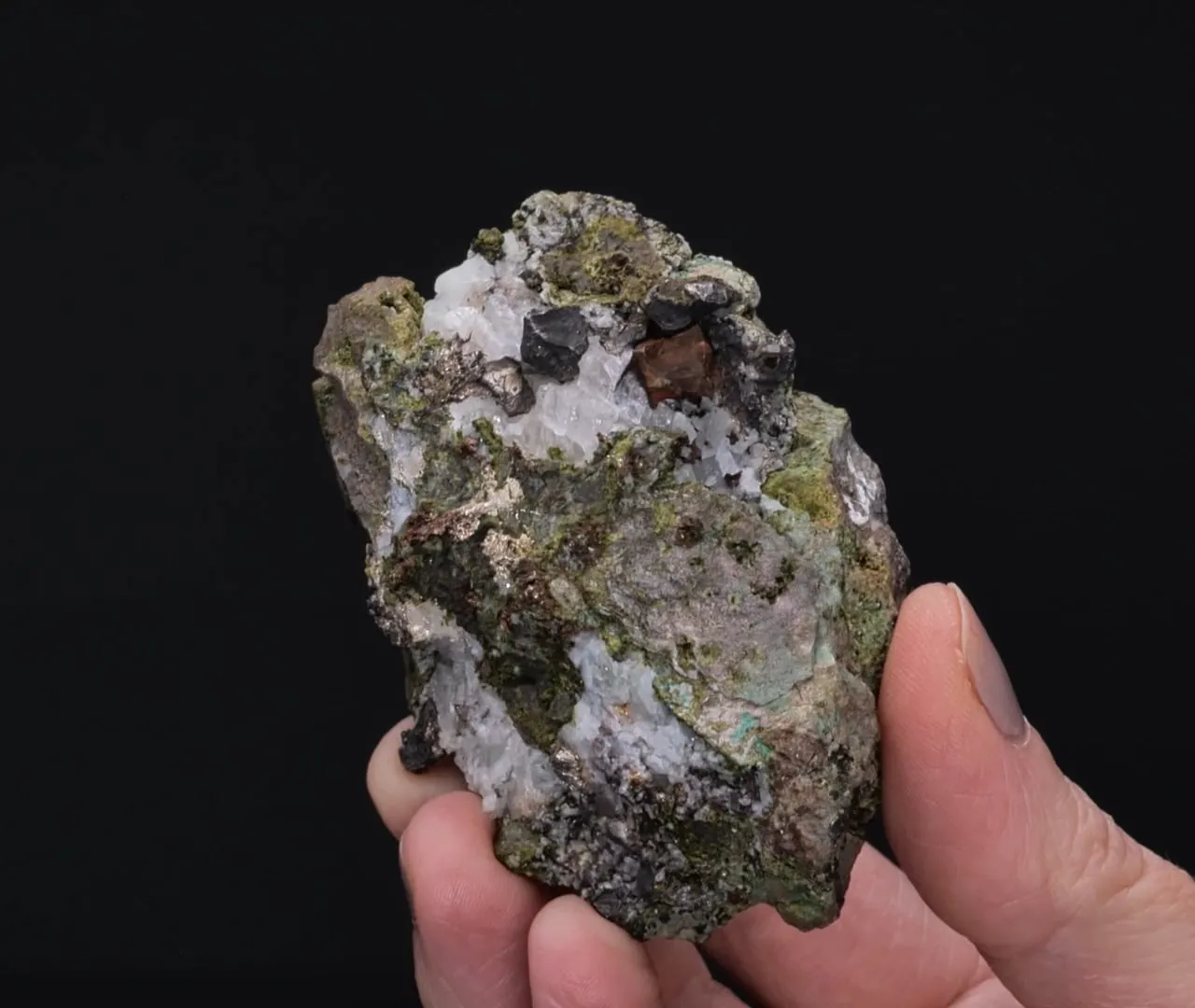 NATIVE Silver and NATIVE Copper with Calcite and Epidote - image 2