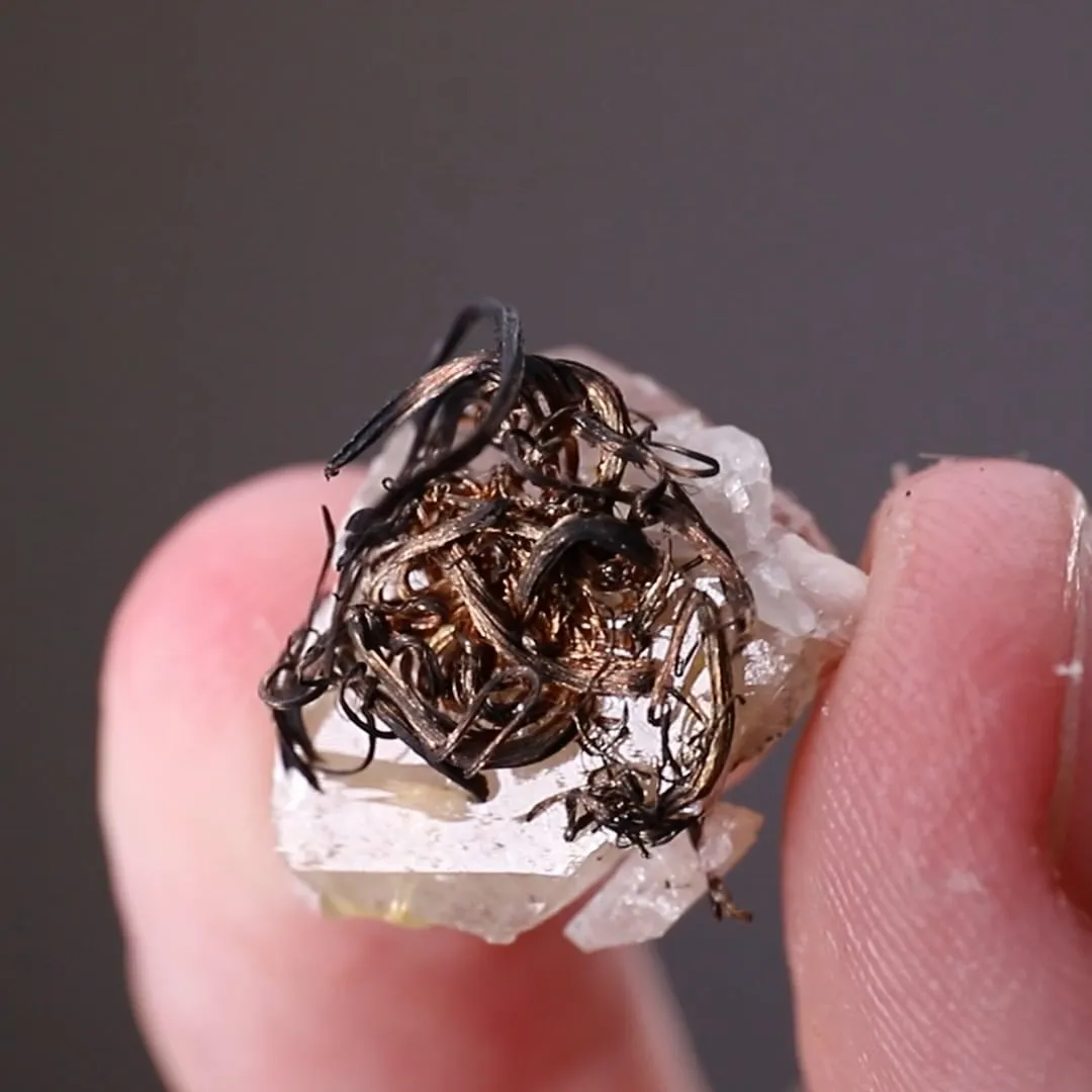 NATIVE Silver on Calcite - image 2