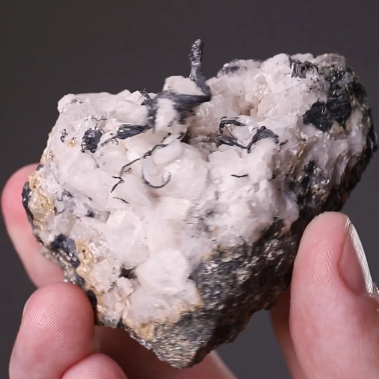 NATIVE Silver on Calcite - image 2