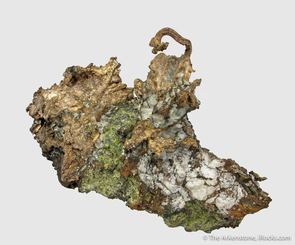 Native Silver on Copper with Epidote (mid-1800's) - image 2