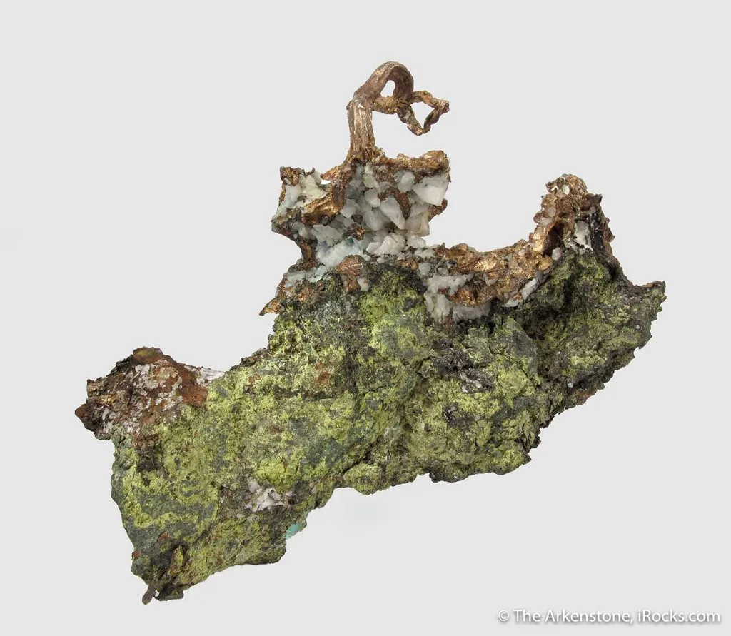 Native Silver on Copper with Epidote (mid-1800's) - image 4