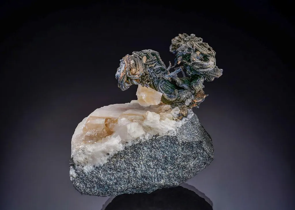 NATIVE Silver with Calcite