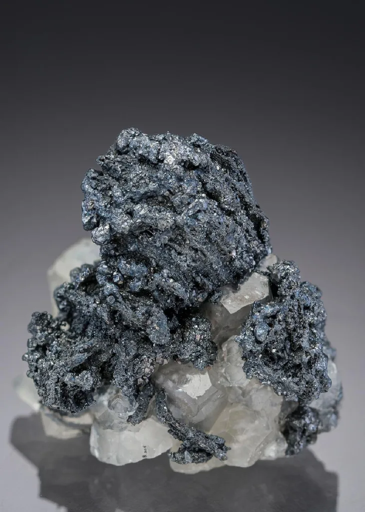 NATIVE Silver with Pyrargyrite Acanthite on Calcite image