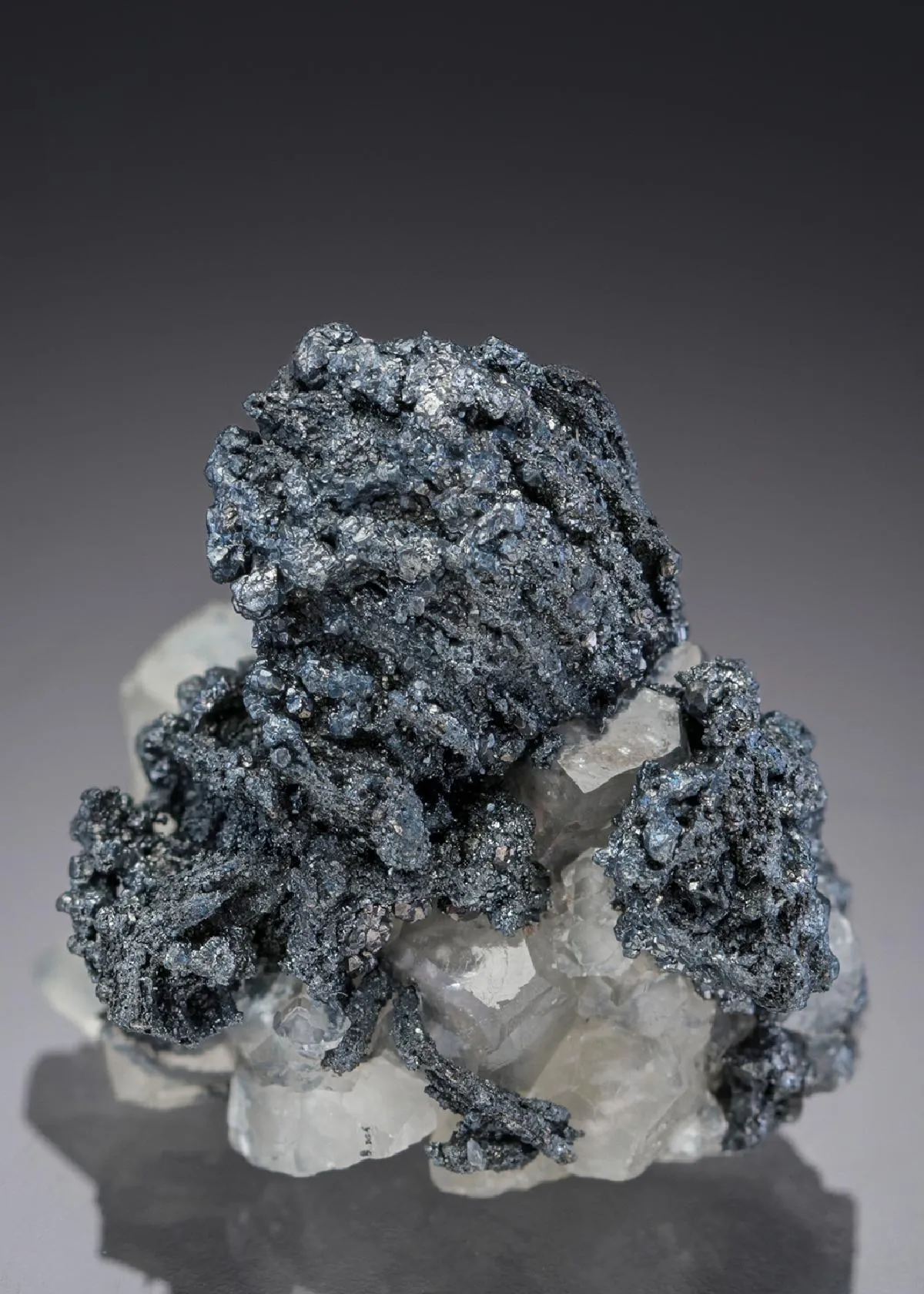 NATIVE Silver with Pyrargyrite Acanthite on Calcite - image 1