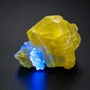 Native Sulfur with Calcite (Fluorescent+Phosphorescent); USA, MI, Maybee Quarry - image 2