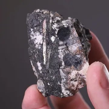 NATIVE Tellurium with Nagyagite and Alabandite