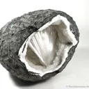 Natrolite on Quartz In Geode - image 1