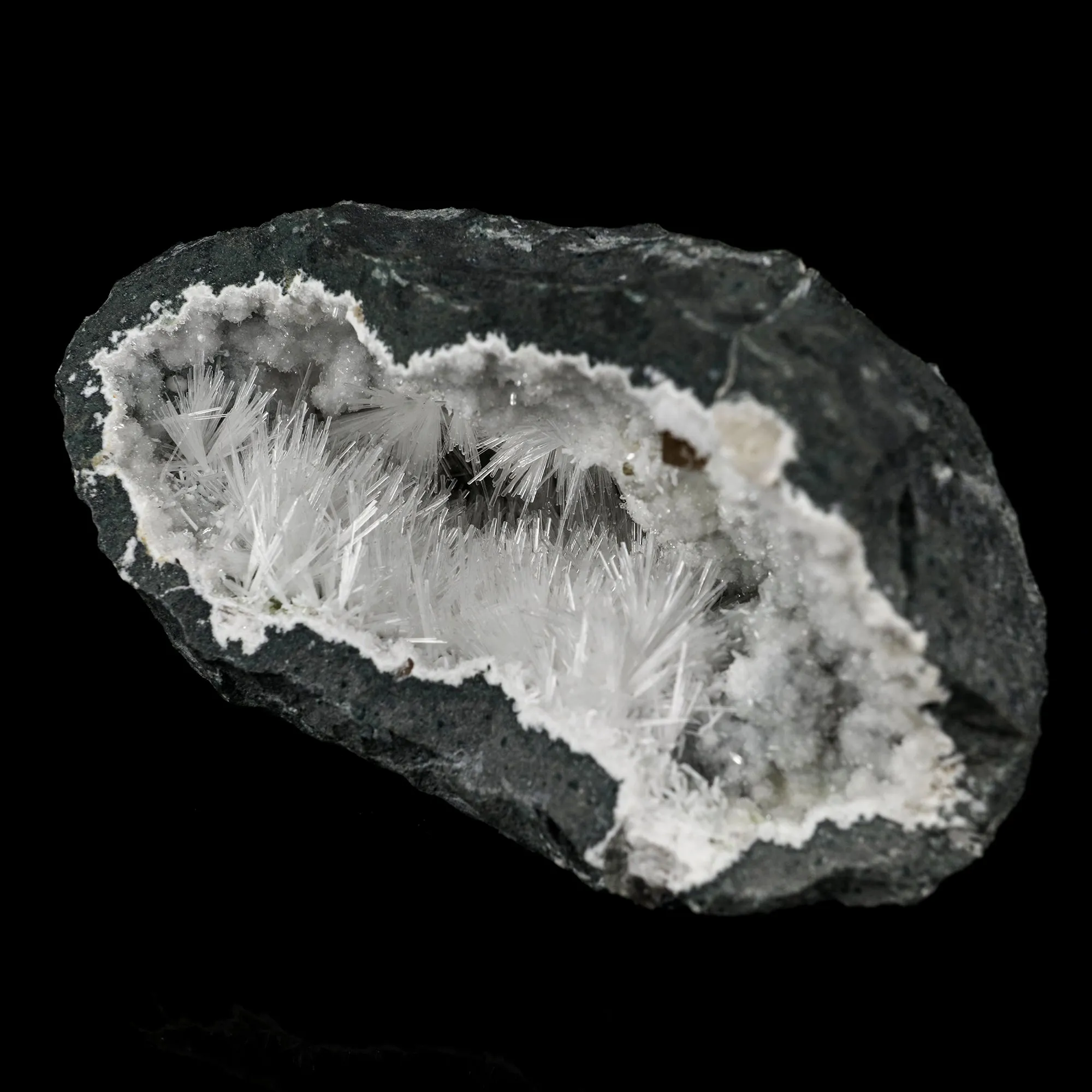 Natrolite Sprays Inside Chalcedony Geode Natural Mineral Specimen - image 2