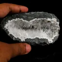 Natrolite Sprays Inside Chalcedony Geode Natural Mineral Specimen - image 5
