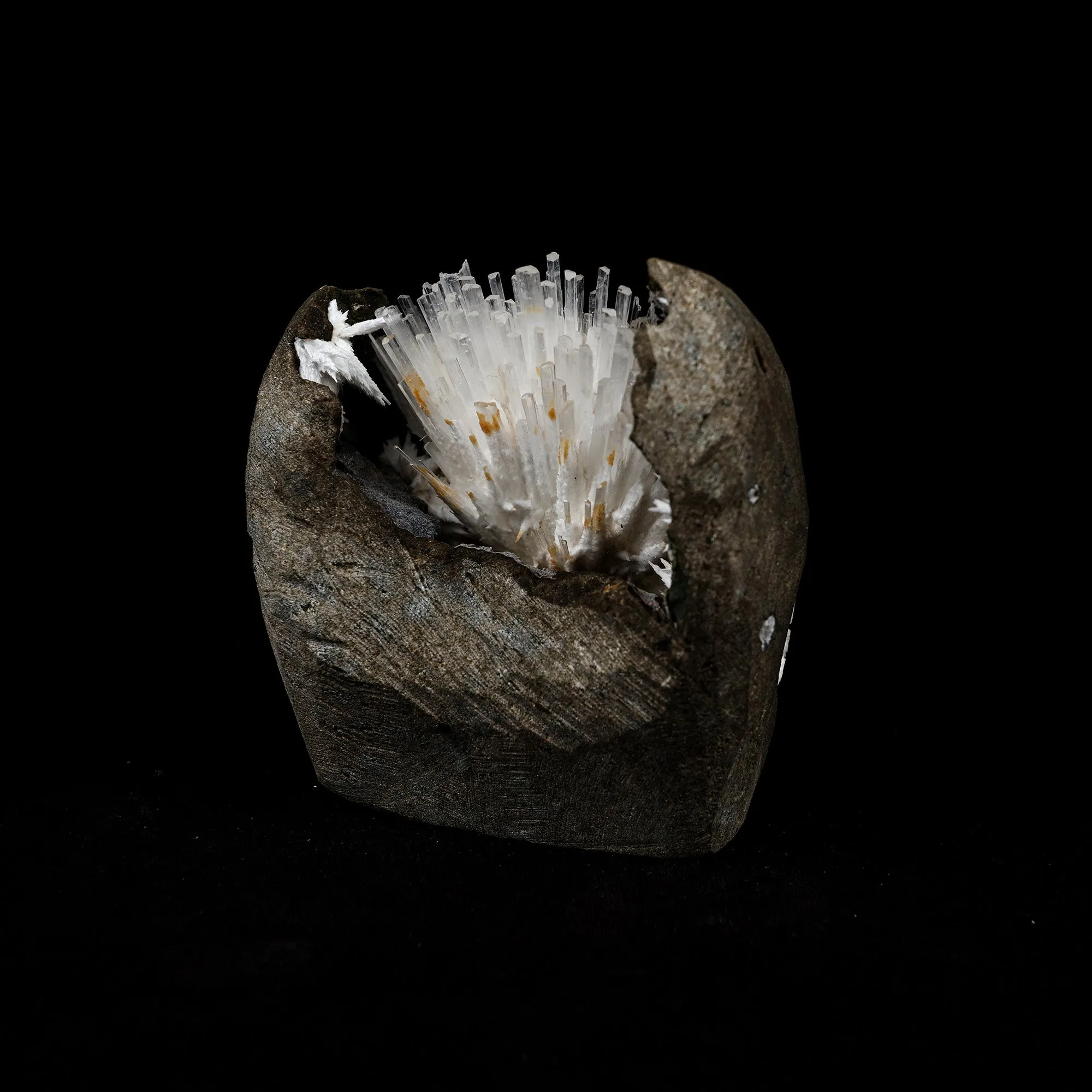 Natrolite Sprays Inside Chalcedony Geode Natural Mineral Specimen - image 2