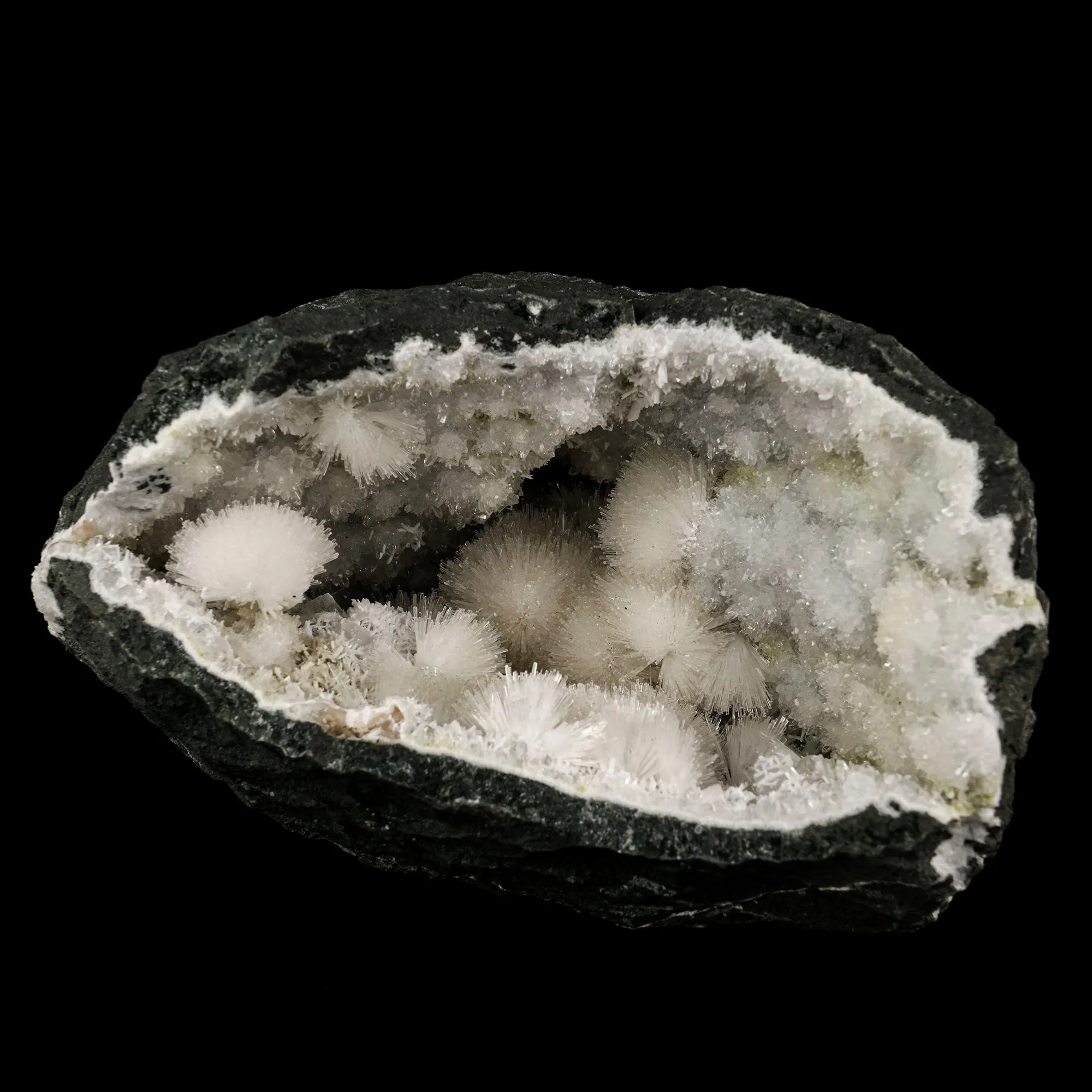 Natrolite Sprays Inside MM Quartz Geode Natural Mineral Specimen - image 1