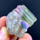 Natual terminated Bicolor Crystal on Quartz from Afghanistan 23 Gram - image 5