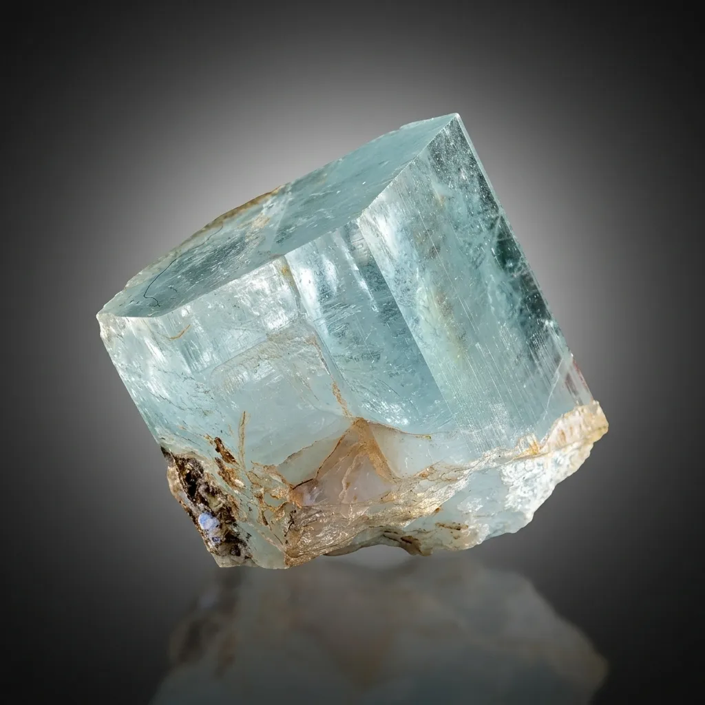Natuarl terminated Blue Aquamarine Crystal from Pakistan image