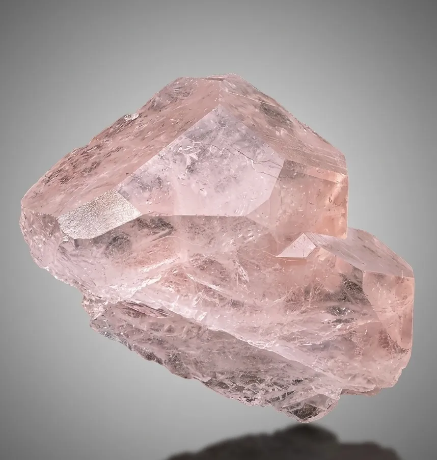 Natural Afghan Peach Pink color Morganite Crystal with Beautiful terminations. image