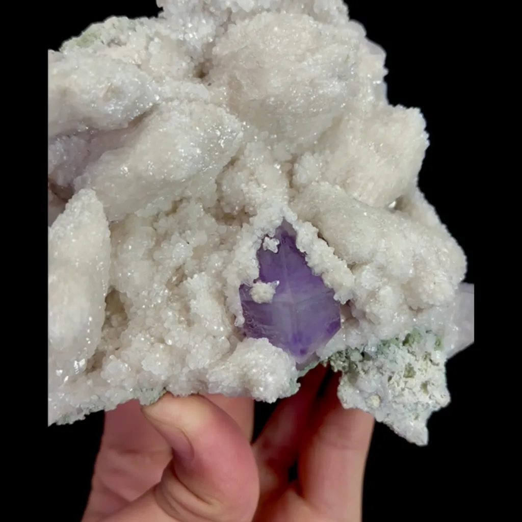 Natural Amethyst and Calcite, Mineral Specimen:Anhui,China (125*125*40MM) - image 3