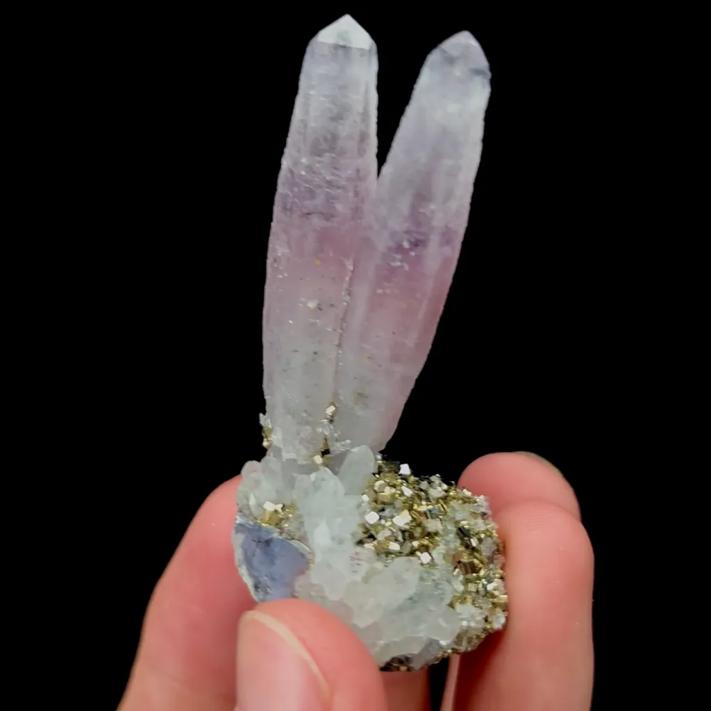 Natural Amethyst and Pyrite Mineral Specimen,High Quality Specimen,DONGXIANG,JIANGXI,CHINA(24*24*60mm) - image 4