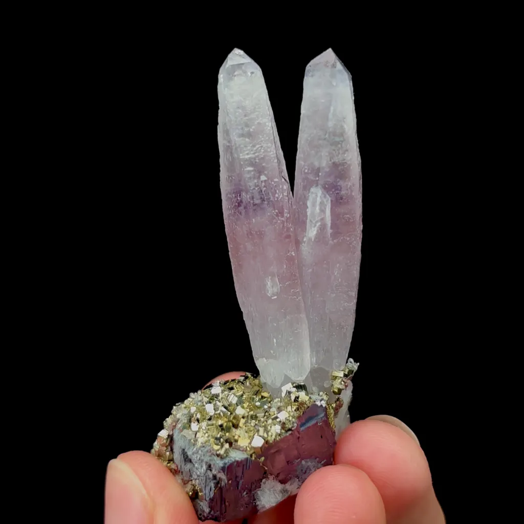 Natural Amethyst and Pyrite Mineral Specimen,High Quality Specimen,DONGXIANG,JIANGXI,CHINA(24*24*60mm) - image 3
